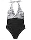 abordables Maillots une pièce-Femme Maillots de Bain Une pièce Maillot de bain Dos Nu Patchwork Mode Magnifique Graphic Col en V Sans Manches Maillots de bain