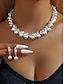 economico Collana da donna-elegante collana e orecchini con perle e zirconi cubici con accenti di zirconi cubici | perfetti per matrimoni e occasioni speciali