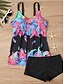abordables Tankinis-Mujer Bañadores Tankini 2 piezas Pierna de niño Traje de baño Espalda al Aire Alta cintura Vacaciones Ropa de playa Cachemir Escote en Pico Sin Mangas Trajes de baño