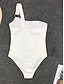 preiswerte Einteilige Badeanzüge-Damen Badeanzug Ein Stück Monokini Bademode Rückenfrei Bauchkontrolle Hohe Taillenlinie Schlank Urlaub Strandbekleidung Feste Farbe Asymmetrischer Hals Ärmellos Badeanzüge