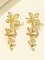 voordelige Damesoorbellen-Gouden oorbellen met bloemenmotief voor dames, lichtgewicht statement sieraden voor bruiloften, feesten en elegante gelegenheden