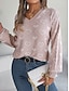 preiswerte Grafische Muster und Details-Damen Pullover Brautkleider schlicht Weich Herz Gerippt V Ausschnitt Strick Langarm Normale Oberteile Stricken Outdoor Täglich Wochenende Rosa Rote Herbst Winter