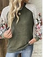 お買い得  グラフィックショップ スウェットシャツ &amp; フーディ-女性用 シャツ ブラウス フラワー スタイリッシュ カジュアル 長袖 クルーネック レギュラートップス 日常 パッチワーク プリント ルビーレッド グリーン 夏 春 秋