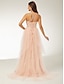 abordables Robes de bal de promo-Robes de bal en A robe élégante pour mariage à la plage robe de princesse invité de mariage 16 ans longue au sol sans manches en tulle avec décolleté cœur et sequins