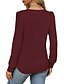 voordelige Vrouwen Werk Tops-Dames Overhemd Blouse Effen Kleur Basic Casual Lange mouw Strakke ronde hals Normale tops Dagelijks Met ruches Zwart Wit Blozend Roze Wijn blauw Zomer Lente
