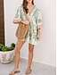 billige Boho-kjoler-Dame Mini kjole Uformell kjole Boho-kjole Bohem Årgang Fritid Feriereise Daglig Normal Blomstret 3/4 ermer V-hals Fuksia Oransje Grønn Vår Høst
