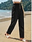 baratos Calça-Mulheres Calças Esportivas chinês Moda Roupa de rua Comprimento total Cintura Alta Tecido Bolsos Cintura elástica Confortável Macio Micro-Elástica Ao ar livre Rua Ferrugem Preto Verde Primavera Outono