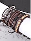 economico Gioielli da uomo-bracciale vintage da uomo in pelle multistrato con ciondoli a forma di piuma e stella, cinturini regolabili per abbigliamento casual, accessori in stile boho per feste e regali