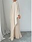 abordables Vestidos Ceremonia-Mujer Vestido maxi Vestido informal Vestido de una línea Elegante Básico Casual Vacaciones Diario Ajuste regular Plano Manga Larga Cuello Barco Negro Rojo Beige Verano Primavera