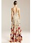 billige Ballkjoler-A-linje promkjoler strandbryllup elegant kjole formell bryllup gulvlengde ermeless spaghetti stropp med blomstertrykk broderi