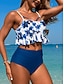 billiga Bikiniset-Dam Badkläder Bikini 2 st Kaxig Baddräkt Öppen rygg Smal Semester Standkläder Ensfärgat V-hals Ärmlös Baddräkter