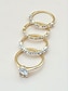 abordables Anillos de mujer-Anillos apilables de oro engastados con circonitas cúbicas de corte ovalado y redondo, elegantes joyas minimalistas para mujeres, perfectas para bodas, compromisos y ocasiones especiales.