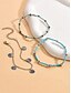 ieftine Bratara de dama-Set de glezne boho în straturi, cu mărgele turcoaz și brelocuri de scoici – bijuterii inspirate de plajă pentru femei, perfecte pentru ținute de vară și de vacanță