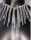 billige Halskjede for kvinner-kvinners rhinestone choker halskjede og body chain smykker, luksuriøst statement kroppstilbehør for fester, bryllup og kveldsbegivenheter