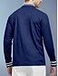 economico Cime-Per uomo POLO Blu marino Manica lunga Superiore Abbigliamento da golf Abbigliamento Abiti Abbigliamento