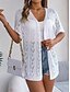voordelige Blouses &amp;amp; Shirts-Dames Vest Vakantie Dagelijks Casual Heldere kleur Geribd V-hals Uitgesneden Gebreid Korte Mouw Normale tops breien Buiten Dagelijks Weekend Wit Blozend Roze Zomer Lente