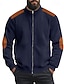 preiswerte Herrenjacken &amp; Herrenmäntel-Herren Leichte Jacke Sommerjacke Cordjacke übergangsjacke Urlaub Täglich Verschleißfest Tasche Frühling &amp; Herbst Farbblock Mode Klassisch Stehkragen Regulär Schwarz Weiß Marineblau Aprikose Kaffee