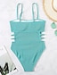 billiga One-piece-baddräkter-Dam Badkläder En bit Monokini Baddräkt Öppen rygg Magkontroll Hög midja Smal Semester Standkläder Ensfärgat Halterneck Ärmlös Baddräkter
