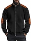 preiswerte Herrenjacken &amp; Herrenmäntel-Herren Leichte Jacke Sommerjacke Cordjacke übergangsjacke Urlaub Täglich Verschleißfest Tasche Frühling &amp; Herbst Farbblock Mode Klassisch Stehkragen Regulär Schwarz Weiß Marineblau Aprikose Kaffee
