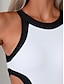 billiga One-piece-baddräkter-Dam Badkläder En bit Monokini Baddräkt Öppen rygg Magkontroll Hög midja Smal Semester Standkläder Ensfärgat Halterneck Ärmlös Baddräkter
