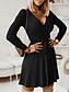 billige Strik kjoler-Dame Midikjole Sweater Kjole A Linje Kjole Elegant Stilfuld Afslappet Ferierejse Daglig Regulær Vanlig Uden ærmer V-hals Sort Grå Efterår Vinter