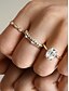 abordables Anillos de mujer-Anillos apilables de oro engastados con circonitas cúbicas de corte ovalado y redondo, elegantes joyas minimalistas para mujeres, perfectas para bodas, compromisos y ocasiones especiales.