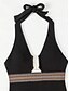 billiga One-piece-baddräkter-Dam Badkläder En bit Monokini Baddräkt Öppen rygg Lappverk Magkontroll Hög midja Smal Semester Standkläder Ensfärgat Halterneck Ärmlös Baddräkter