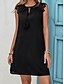 voordelige Casual zwarte jurk-Dames Mini-jurk Zwarte jurk Casual jurk Tank-jurk Stijlvol Basic Casual Vakantie Dagelijks Normale pasvorm Effen Mouwloos V-hals Zwart Zomer Lente