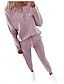 preiswerte Blusenanzüge für Damen-Damen Modisch Strassenmode Täglich Bluse Chinesisch Chino Langarm Rundhalsausschnitt Glatt Casual Täglich Rosa Braun Herbst Regular Fit