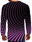 abordables Camisetas 3D-Hombre Graphic A Lunares Camiseta Manga Larga Camiseta Impresión 3D Escote Redondo Camisa Básico Diario Bleu Ciel Azul Zafiro Negro Ropa Normal S M L XL XXL 3XL 4XL