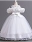 baratos Vestidos para Menina das Flores de Casamento-Vestido de Dama de Honra Comprimento de Chão Menina Flor Concurso  Desempenho Vestido de Formatura Bonito Chiffon com Laço(s) Camadas Plissadas Fit 3-16 Anos