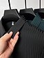 preiswerte Klassisches Poloshirt für Herren-Herren Rippstrick-Oberteil Golf Poloshirts Arbeit Geschäft Kargen Kurzarm Basic Modern Glatt Knopf Gerippt Frühling Sommer Regular Fit Schwarz Marinenblau Grün Khaki Rippstrick-Oberteil