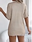 voordelige Blouses &amp;amp; Shirts-Dames Vest Vakantie Dagelijks Casual Heldere kleur Geribd V-hals Uitgesneden Gebreid Korte Mouw Normale tops breien Buiten Dagelijks Weekend Wit Blozend Roze Zomer Lente