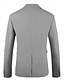 tanie Linen Blazer-Męskie Marynarka Lniana marynarka Kołnierz z wycięciem Moda Codzienny Solidne kolory Blazer Brudny błękit Jasnoszary Ciemnoniebieski Dopasowana Jednorzędowa, jeden guzik