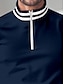 abordables Tapas-Hombre Camisas de polo Azul Marino Manga Larga Camiseta Ropa de golf Ropa Trajes Ropa Ropa