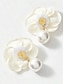 baratos Brinco Feminino-brincos de pino de flor femininos elegantes com gota de pérola falsa, estilo vintage para casamentos, festas e ocasiões formais
