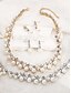 economico Collana da donna-elegante collana e orecchini con perle e zirconi cubici con accenti di zirconi cubici | perfetti per matrimoni e occasioni speciali