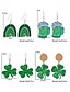 billige Øredobber for kvinner-st. patrick&#039;s day grønne glitter lue øredobber – shamrock design, morsomme festlige smykker for kvinner, perfekt for irske feiringer og høytidsfester