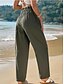 baratos Calça-Mulheres Calças Esportivas chinês Moda Roupa de rua Comprimento total Cintura Alta Tecido Bolsos Cintura elástica Confortável Macio Micro-Elástica Ao ar livre Rua Ferrugem Preto Verde Primavera Outono