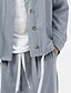 preiswerte Herren Basic Hemden Sets-Herren 2 Stück Hemden-Set Passende Sets Lässiges Hemd Glatt Täglich Ausgehen Schwarz Hell Gray Armeegrün Dunkelgray Langarm ohne Kragen Frühling Sommer Bekleidung Elastischer Bund