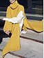 abordables Couleurs unies-Femme Pull Chandail Décontractées Flexible Couleur monochrome A côtes Col Roulé Fendu Tricoté manche longue Hauts réguliers Tricoter Extérieur du quotidien Fin de semaine Blanche Jaune Automne Hiver