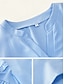 abordables Tops de Trabajo para Mujeres-Mujer Camisa Blusa Color sólido Básico Casual Manga Corta Cuello con muescas. Tops regulares Diario Volante Rosa Azul Piscina Caqui Verano