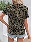 ieftine Topuri imbracate-Pentru femei Tricou Simplu Modă Modern Casual Manșon scurt Stil Nautic Topuri obișnuite Zilnic Sfârșit de săptămână Paiete Negru Roz Îmbujorat Auriu Vară Primăvară