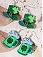 billige Øredobber for kvinner-st. patrick&#039;s day grønne glitter lue øredobber – shamrock design, morsomme festlige smykker for kvinner, perfekt for irske feiringer og høytidsfester