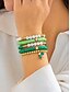 preiswerte Zubehör-Glücksbringer-Armbänder zum St. Patrick's Day – Stretch-Armbandset mit irischen grünen Perlen für Damen, festliche Feiertagsaccessoires mit Kleeblatt- und Buchstabendetails