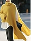 abordables Couleurs unies-Femme Pull Chandail Décontractées Flexible Couleur monochrome A côtes Col Roulé Fendu Tricoté manche longue Hauts réguliers Tricoter Extérieur du quotidien Fin de semaine Blanche Jaune Automne Hiver