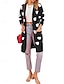 baratos Cardigã Aberto Frontal-suéter feminino rosa valentine cardigan elegante moda streetwear coração decote em v bolso malha manga longa tops longos malha ao ar livre diário fim de semana preto rosa outono inverno
