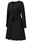 billige Strik kjoler-Dame Midikjole Sweater Kjole A Linje Kjole Elegant Stilfuld Afslappet Ferierejse Daglig Regulær Vanlig Uden ærmer V-hals Sort Grå Efterår Vinter