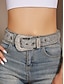 billige Damebelte-rhinestone-utsmykket westernbelte med glitrende spenne, justerbart motebelte for jeans, fester og fritidsklær