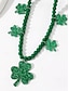 billige Kvinders halskæde-st. patrick&#039;s day shamrock halskæde – grønt kædeled med firkløver vedhæng, festlige statement smykker til kvinder, ferie- og festtilbehør